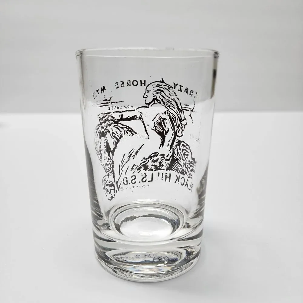 Vintage Crazy Horse Mtn. Black Hills South Dakota Juice Glass